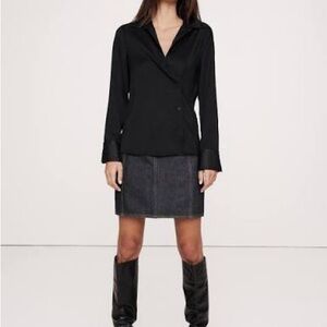 Banana Republic Black Textured Blouse